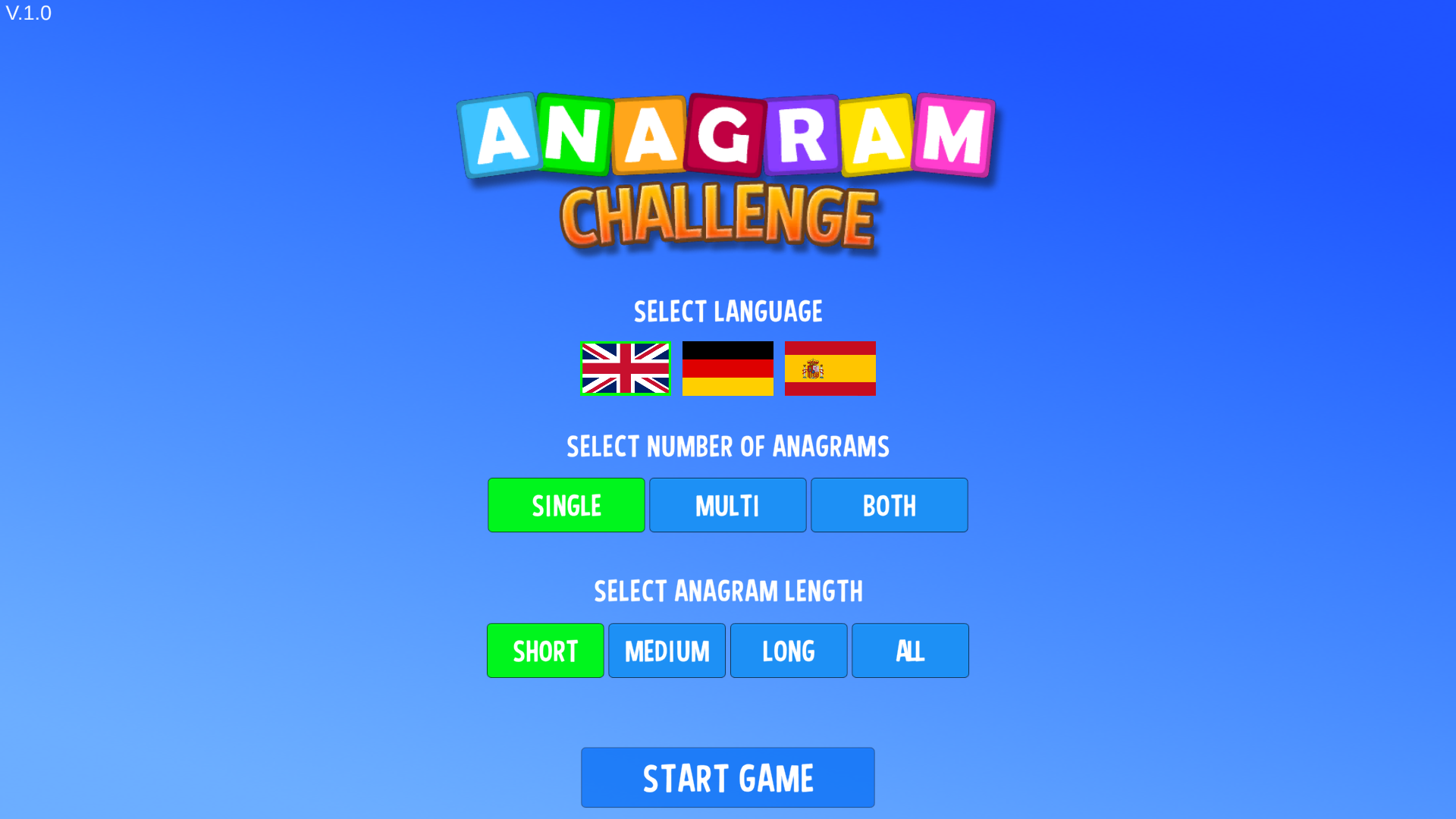 Грати в Anagram Challenge