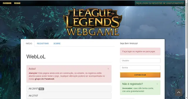 WebLoLGame - Skärmdumpar