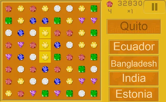 Играть в Match 3 Quiz Capitals