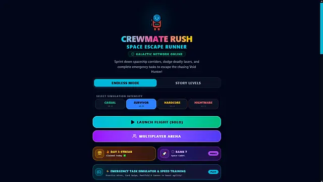 Играть в Crewmate Rush Space Escape Run