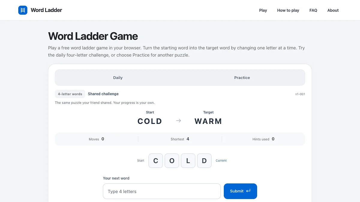 Play Word Ladder