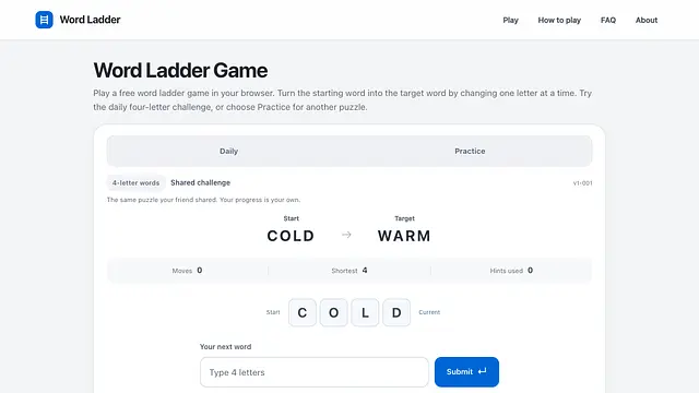 Gioca a Word Ladder
