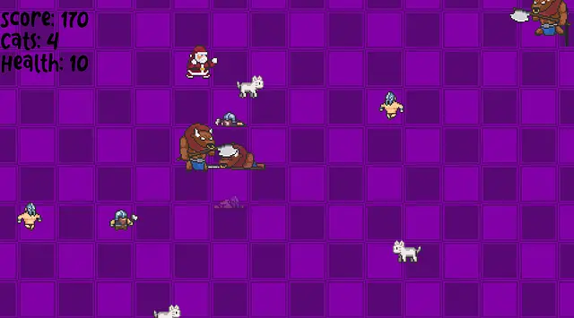 Santa, cats, bad guys - หน้าจอ